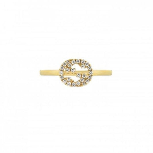 Gucci Interlocking Ring Medium Yellow Gold Size 14
