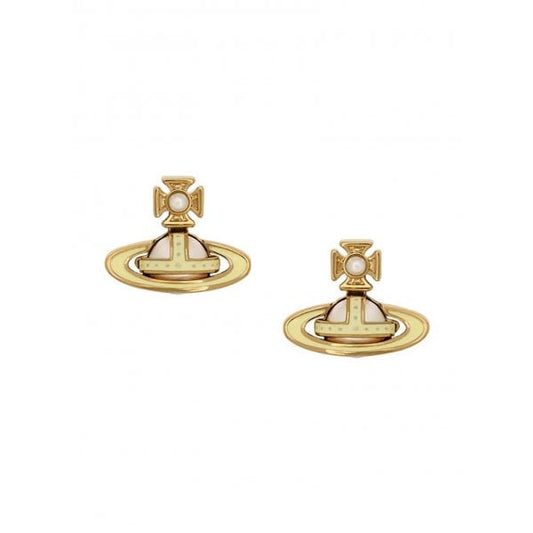 Simonetta Bas Relief Lemon Enamel Studs
