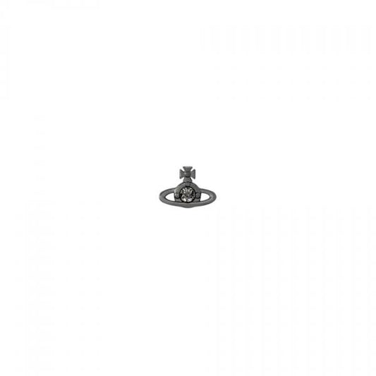 Nano Solitaire Black CZ Ruthenium Single Stud