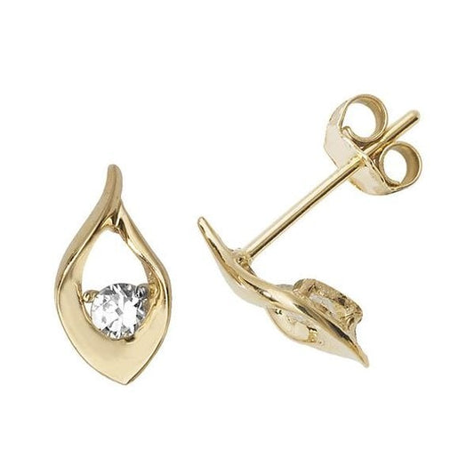 9CT YEL GOLD CZ STUD EARRINGS