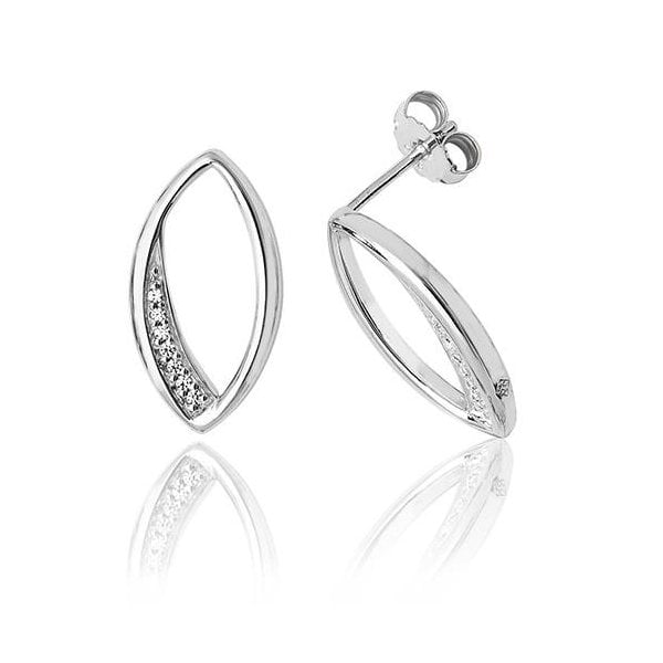 SILVER MARQUISE SHAPE CZ DETAIL STUDS