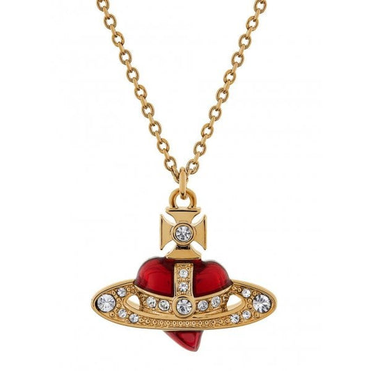 New Diamante Gold Plated Heart Pendant