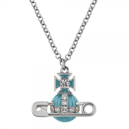 Kitty Aqua Enamel Pendant