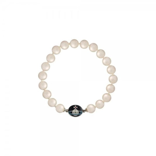 Loelia Black Enamel Pearl Bracelet