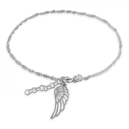 Sterling Silver Anklet 25cm - Angel Wing