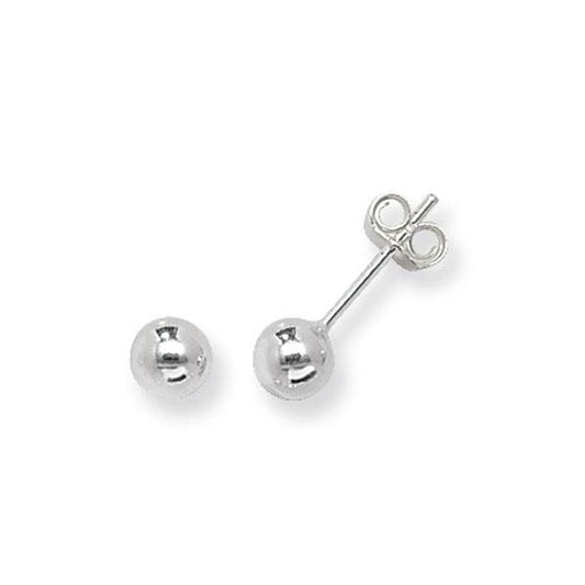 SILVER 5MM BALL STUD EARRINGS