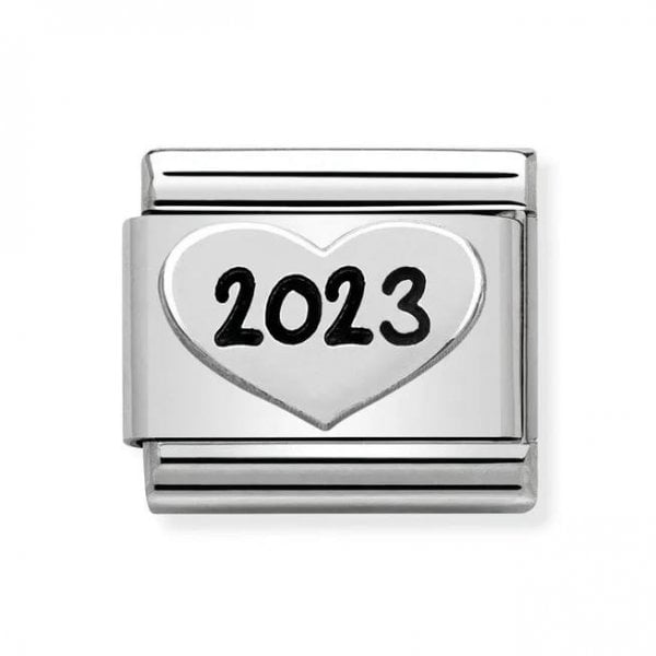 Silver 2023 Heart Charm