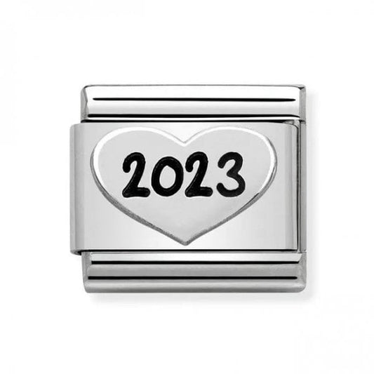 Silver 2023 Heart Charm