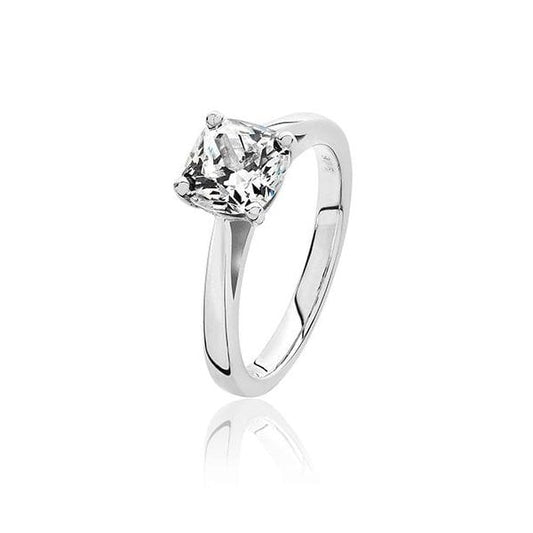 Silver 4 Claw Set 7mm Ring SIZE P