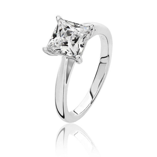 Silver 4 Claw Set 7mm Ring SIZE R