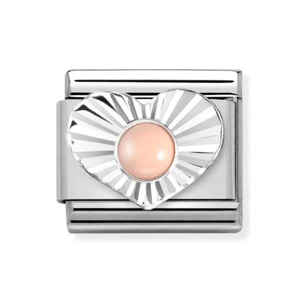 Silver Pink Coral Charm