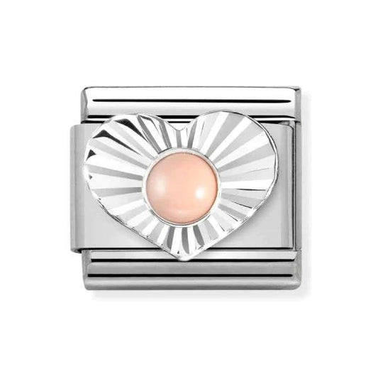 Silver Pink Coral Charm