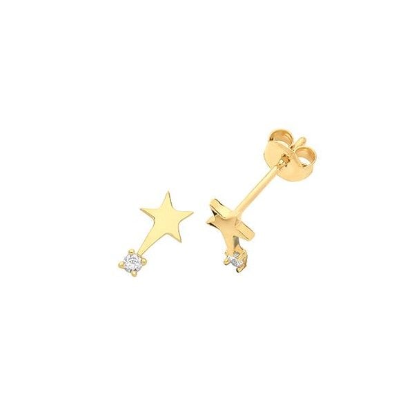 9CT YELLOW GOLD SHOOTING STAR EARRINGS