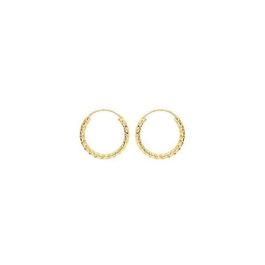 9CT YELLOW GOLD 9MM TWISTED SLEEPERS