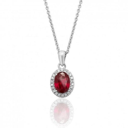Red Cubic Zirconia Chain Pendant