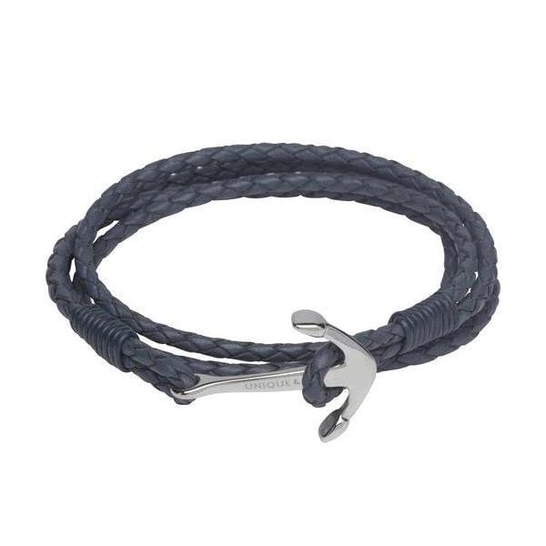 Gents Leather Bracelet with Anchor Clasp