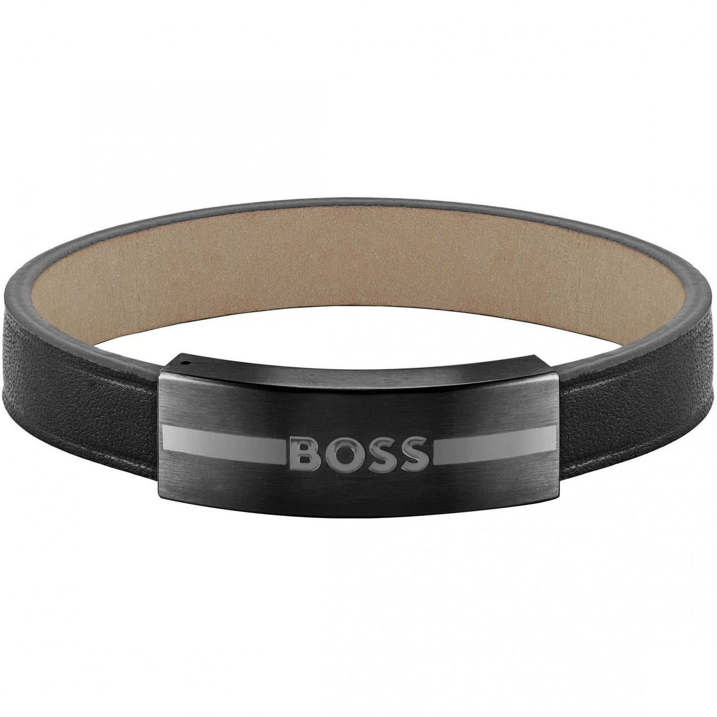 Gents Luke Black Leather Band Bracelet