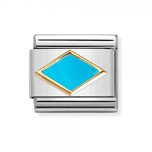 Gold and Turquoise Rhombus Charm