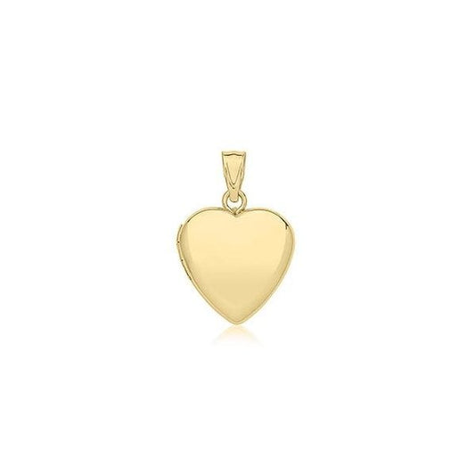 9CT YELLOW GOLD PLAIN HEART LOCKET