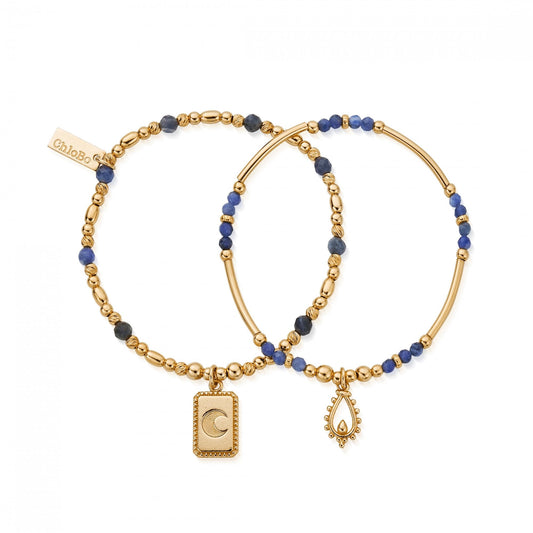 Gold Reflect Sodalite Set of 2 Bracelets