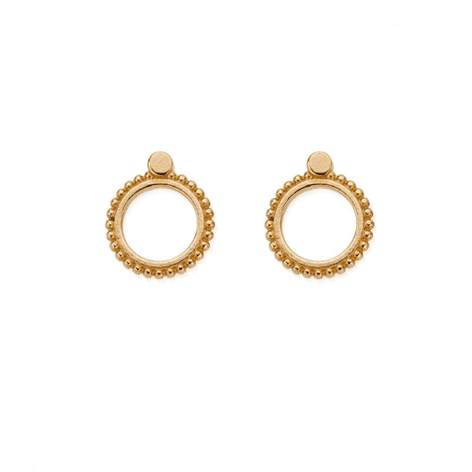 Gold New Moon Stud Earrings