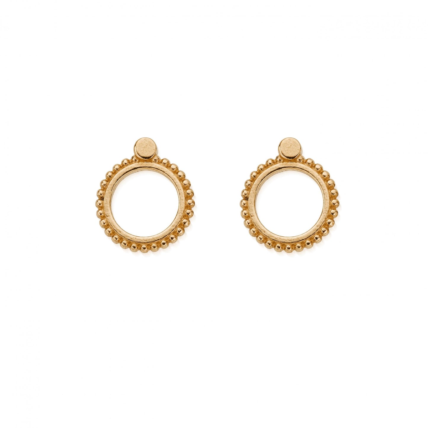 Gold New Moon Stud Earrings