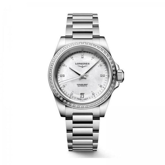 Conquest 34mm Stainless Steel Diamond Ladies Watch
