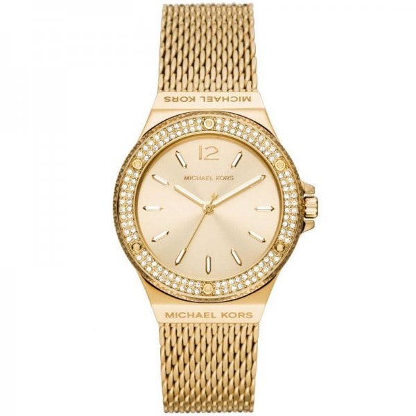 Lennox Pavé Gold-Tone Mesh Ladies Watch