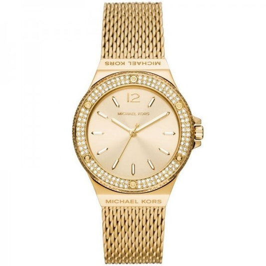 Lennox Pavé Gold-Tone Mesh Ladies Watch