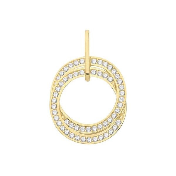 9CT YELLOW GOLD LADIES' CZ PENDANT