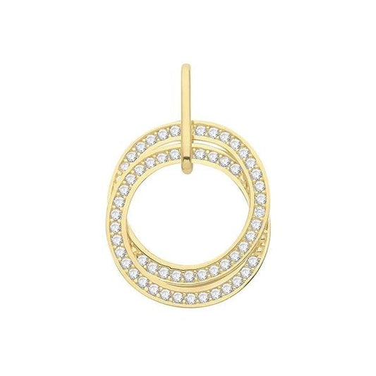 9CT YELLOW GOLD LADIES' CZ PENDANT