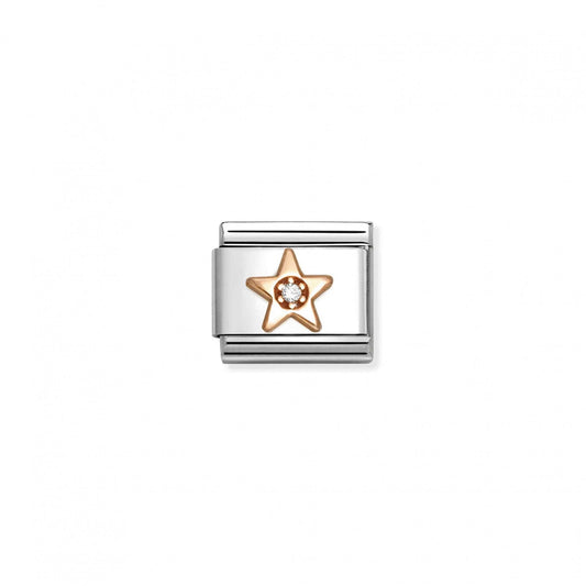 Classic Rose Gold Zirconia Centre Star Charm