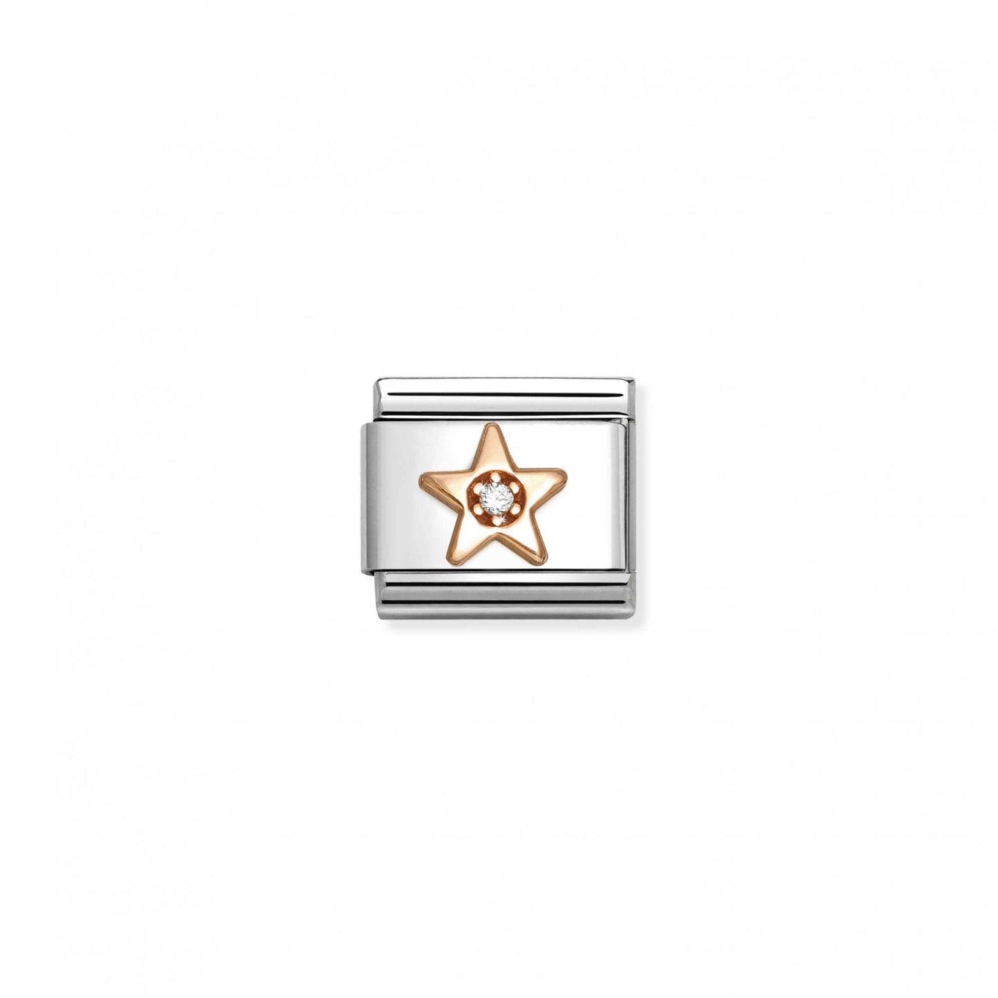 Classic Rose Gold Zirconia Centre Star Charm