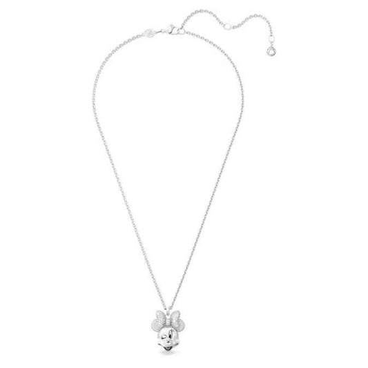 Disney Minnie Mouse pendant, White, Rhodium plated