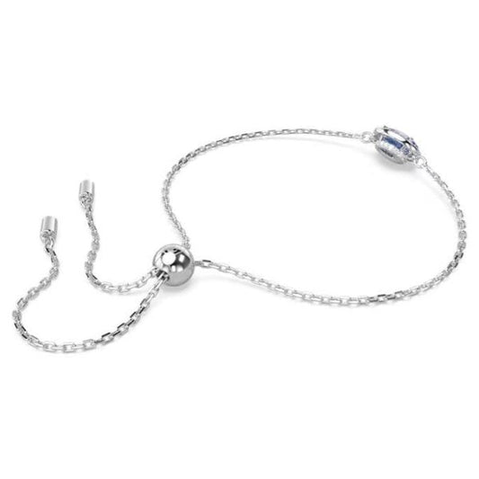 Constella bracelet, Oval cut, Blue, Rhodium plated