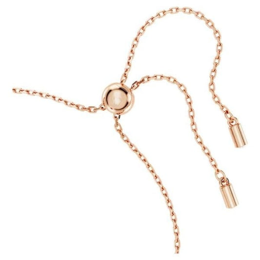 Idyllia bracelet, Clover, White, Rose gold-tone