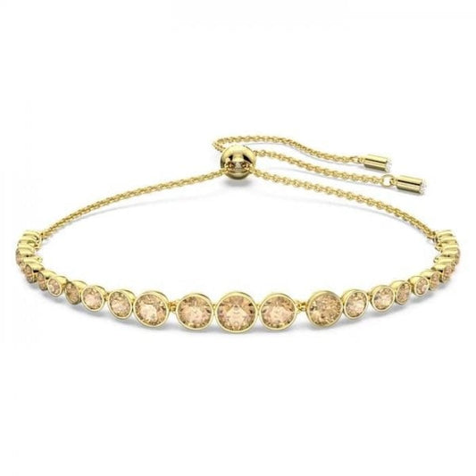 Emily bracelet, Mixed round cuts, Gold tone