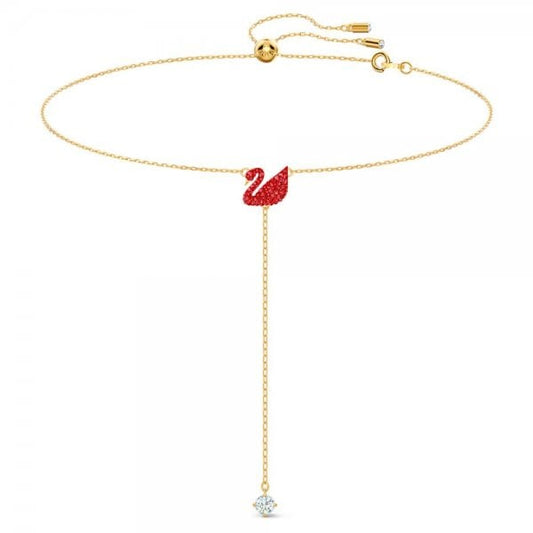 ICONIC SWAN:NECKLACE RED INSI/GOS