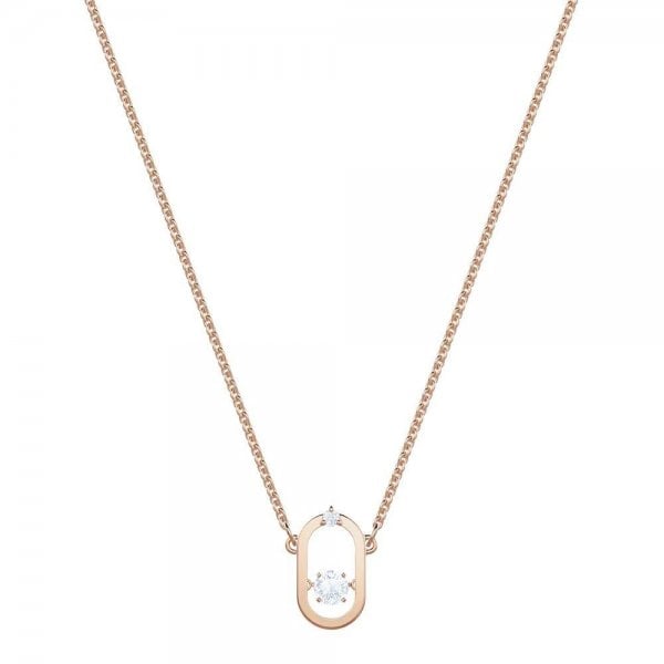SS SPARKLING DC:NECKLACE OVAL CZWH/ROS