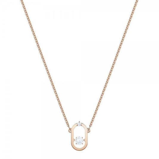 SS SPARKLING DC:NECKLACE OVAL CZWH/ROS