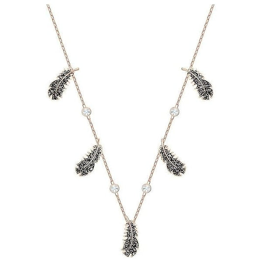 Naughty Black Crystal Rose Gold Tone Choker