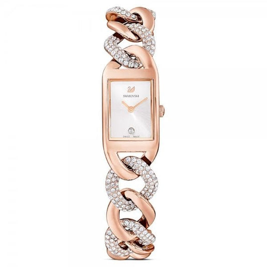 Cocktail watch, Swiss Made, Pavé, Metal bracelet