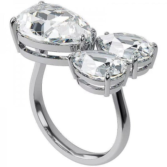 Millenia ring, Pear cut, White, Rhodium, S60