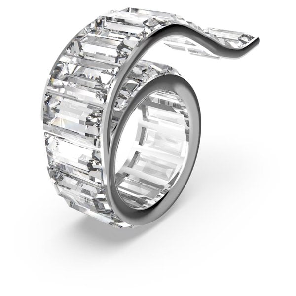 Matrix ring, Baguette cut, White, Rhodium, S52