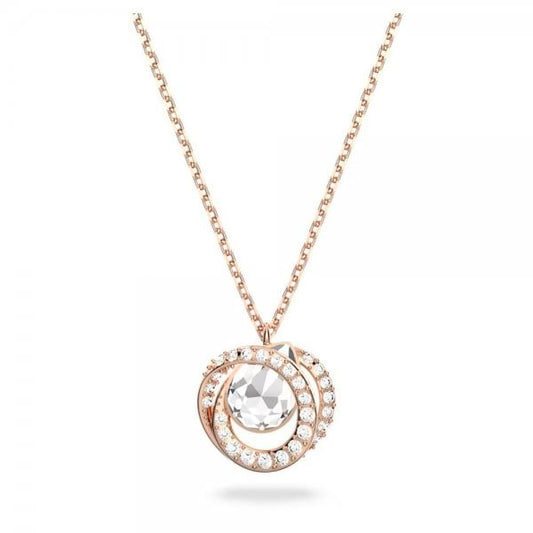Generation pendant, White, Rose gold-tone plated