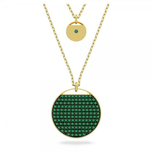 Ginger layered pendant, Gold-tone plated