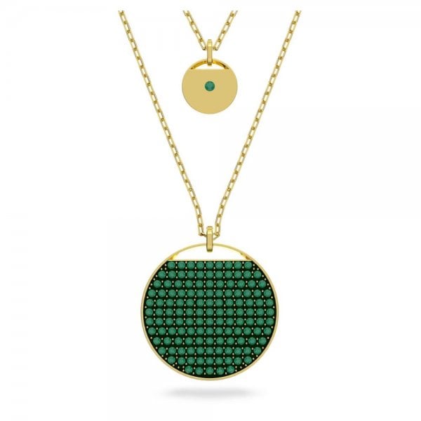 Ginger layered pendant, Gold-tone plated