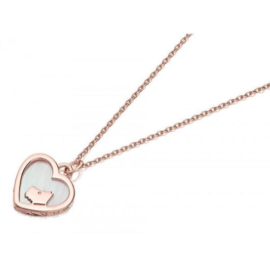 Rose Plated Silver Heart Necklace