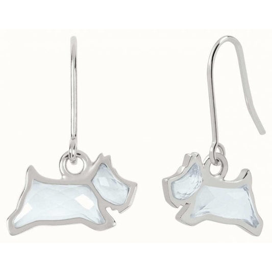 Crystal Dog Dangle Earrings