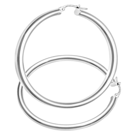 White Gold Hoop Earrings